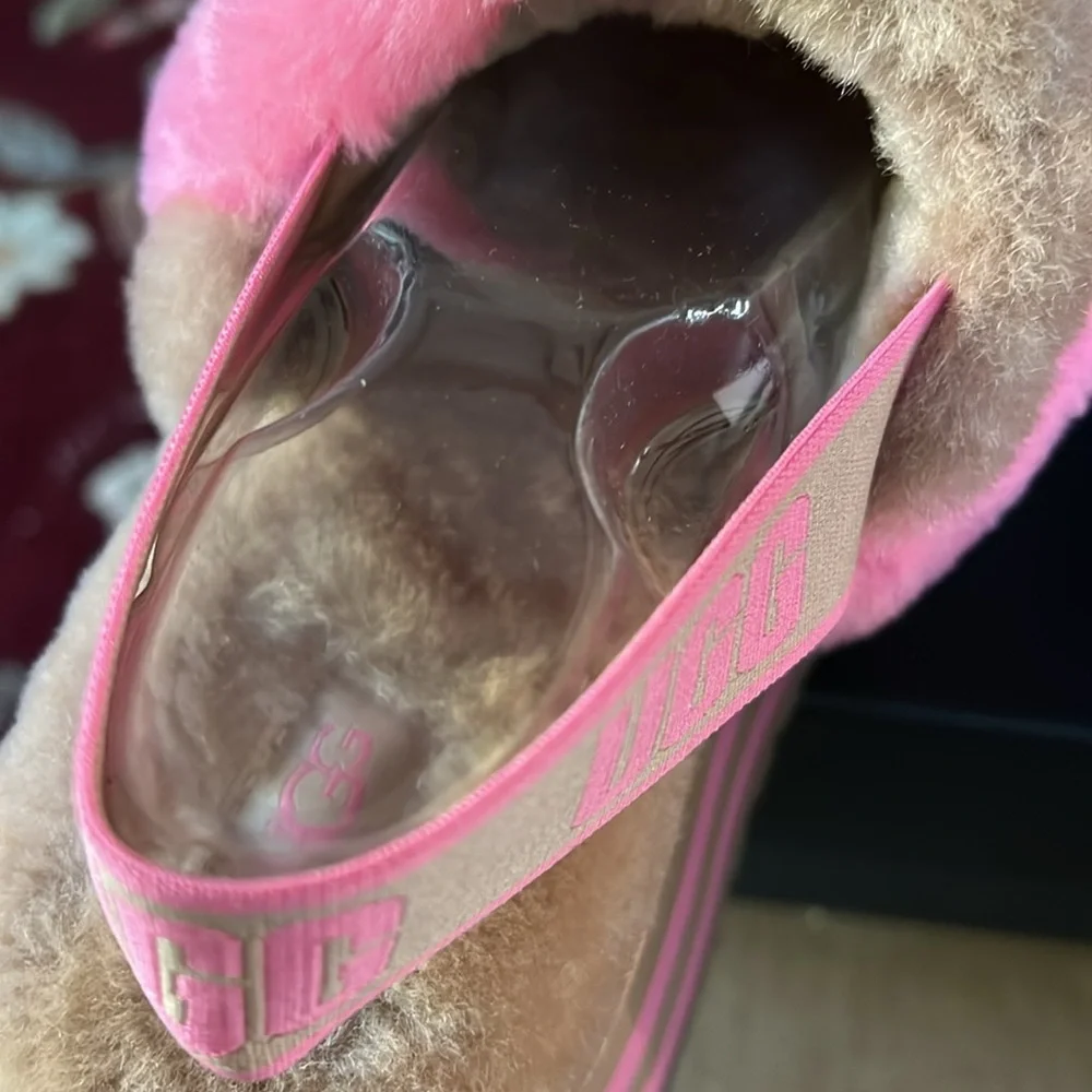 UGG Disco Stripe Slide in Pink and Tan Sz 7 - Picture 6 of 10